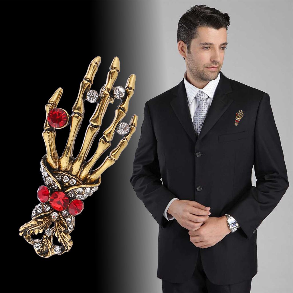 Men's Fashion Suit Brooch Simple Diamond Tassel Metal Wedding Dress Suit Brooch Collar Pin