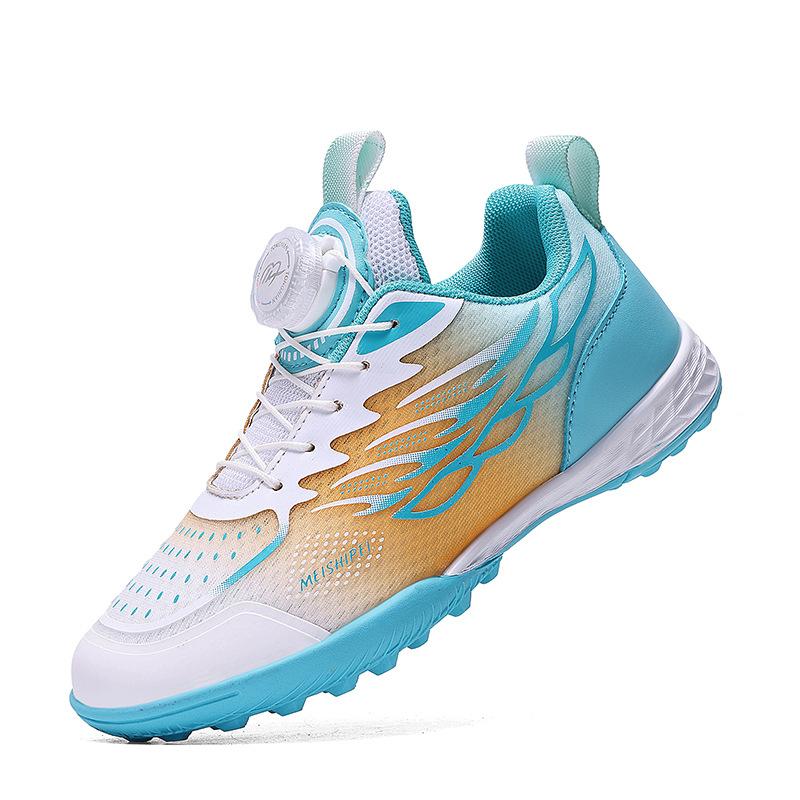 Children'S Football Shoes Swivel Buckle Leather Feet Boys Girls Tf Broken Nails Artificial Turf Youth Student Training Shoes