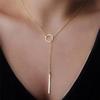 Damen Persönlichkeit Einfach Atemberaubend Goldener Stab Kreis Lariat Halskette Schmuck