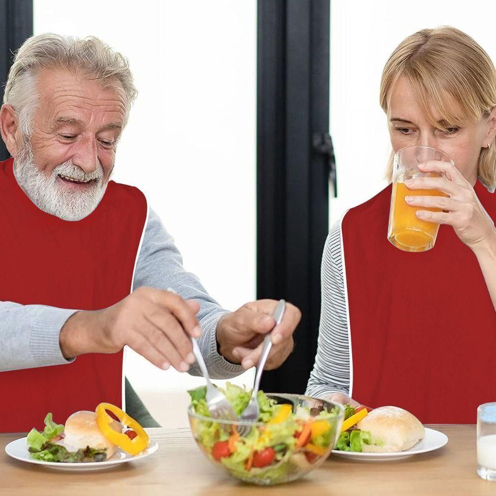 Multi-purpose Adjustable Adult Bibs Washable Anti-oil Senior Citizens Bibs Stain Resistant Thicked Saliva Towel Feeding Nursing