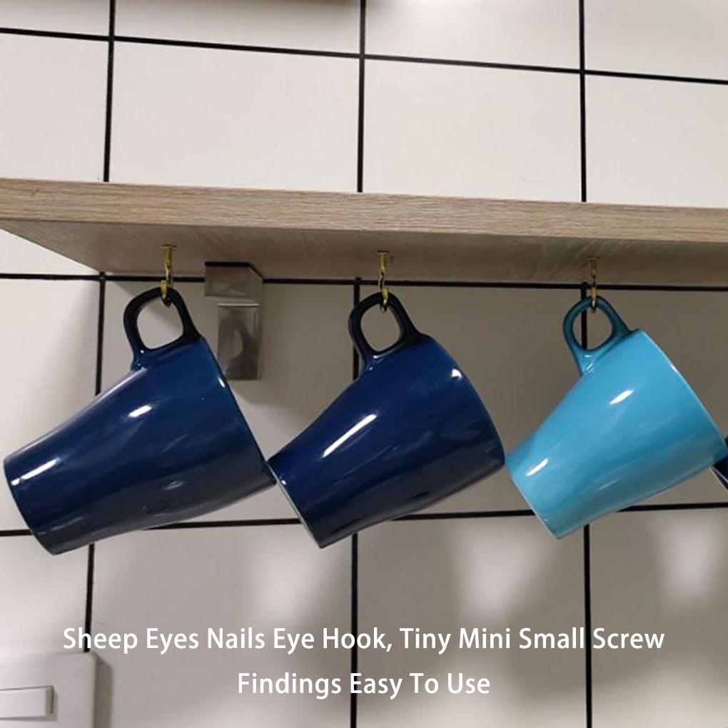 Kopp Sau Øye Skulderkrok Skruer Selvgjengende Hekling Metall Takbelagt Feste Spiralkrok Vindu DIY