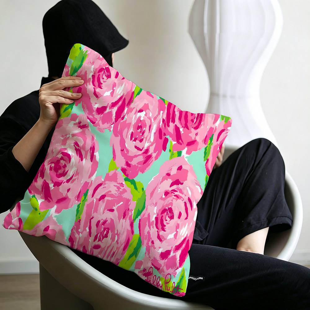 Fashion Lilly Pulitzer Pillow Cushion Cover Pillowcase Living Room Sofa Home Decor Customized