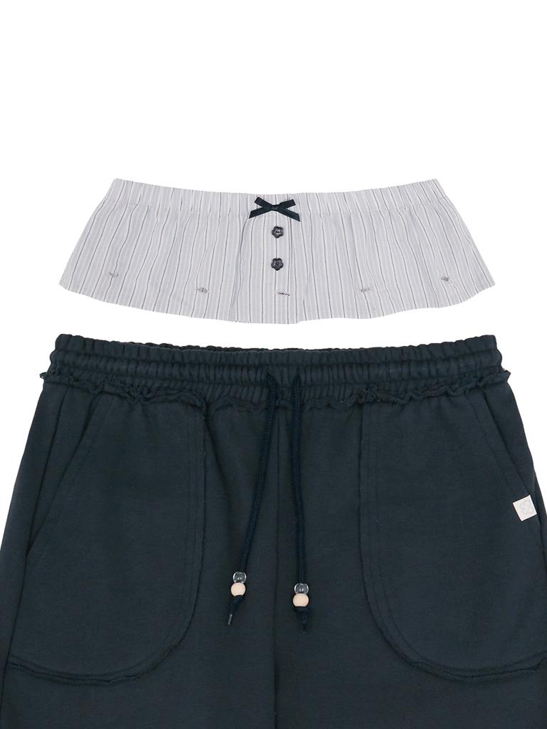 TUOMIO Detachable Bermuda Sweatpants [Navy]
