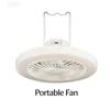 Portable USB Rechargeable Ceiling Fan with LED Light Strong Wind Hanging Fan for Camping Tent Office Bedroom Indoor Outdoor