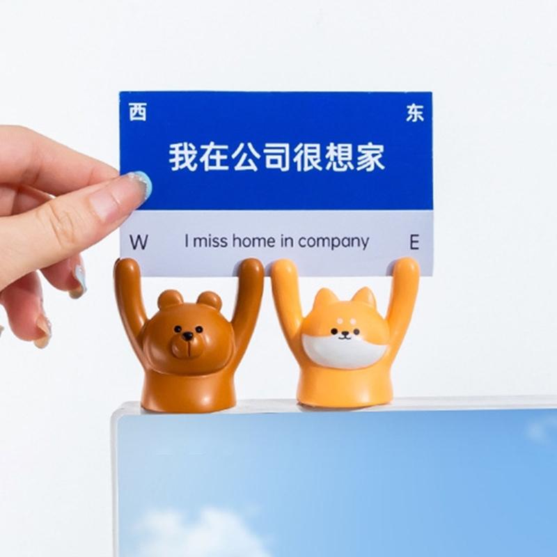Raising Hand Animal Photo Holder Table Number Holders Microlandscape Ornament Memo Photo Holder Dollhouses Accessories