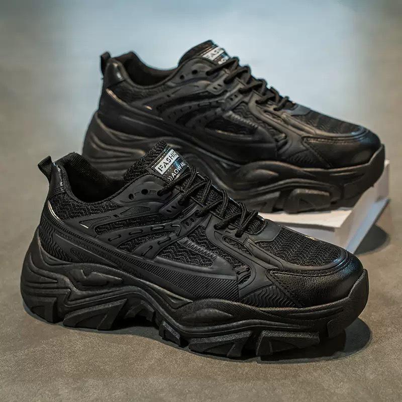 Men's Trendy Korean-Style White Summer Sneakers: Versatile, Thick-Soled Casual Sports Shoes for Teens and Dads