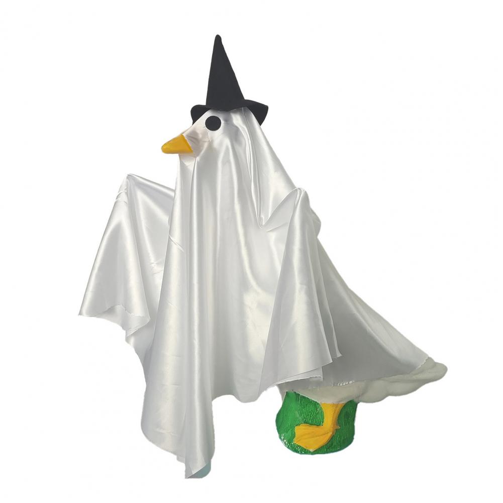 Ghost Goose Halloween Costume Halloween Goose Outfit Spooky Ghost Goose Costume with Witch Hat for Halloween Porch