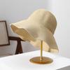 Solid Color Weave Bucket Hat Breathable Women's Sun Visor Hats Wide Brim Straw Hat  Women Girls