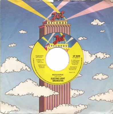 7inch Record ELECTRIC LIGHT ORCHESTRA - Rockaria! UP36209 Jet Records 1977 UK Rock Used