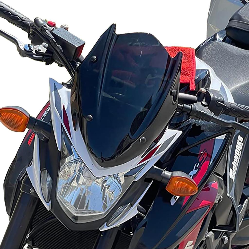 Motorcycle Windshield Deflector with Mounting Bracket Double Bubble Windscreen Compatible with GSX-S750 GSXS750 GSXS 750 2017 2018 2019 2020 2021