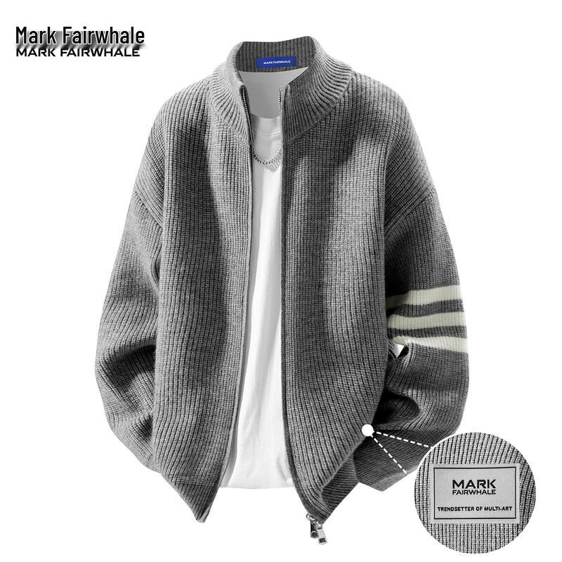 Mark Fairwhale Men s Relaxed Fit Stand Collar Cardigan M