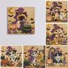 Full Drill Pearl Painting Kit with Frame 20x20cm Halloween Animal DIY Bead Art 3D Sparkling Wall Decor