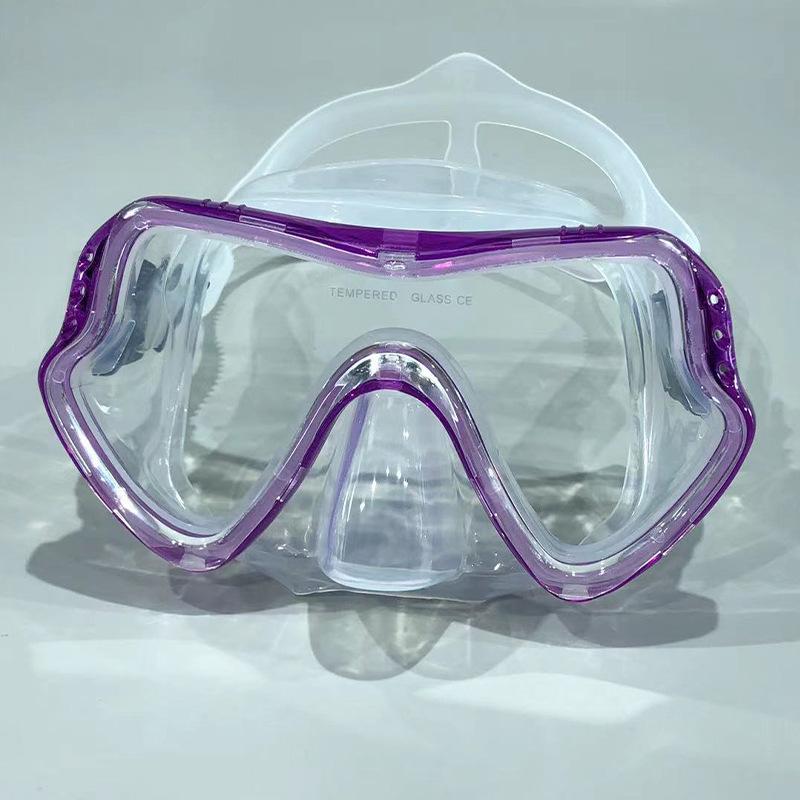 Diving goggles large frame silicone mask breathing tube set
