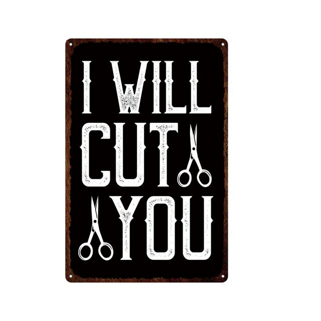 Europen Stil Barbershop Barber Tools Metall Zinn Zeichen Vintage Wand Platte Dekor Barber Tattoo Shop Kunstdruck Malerei Plaques