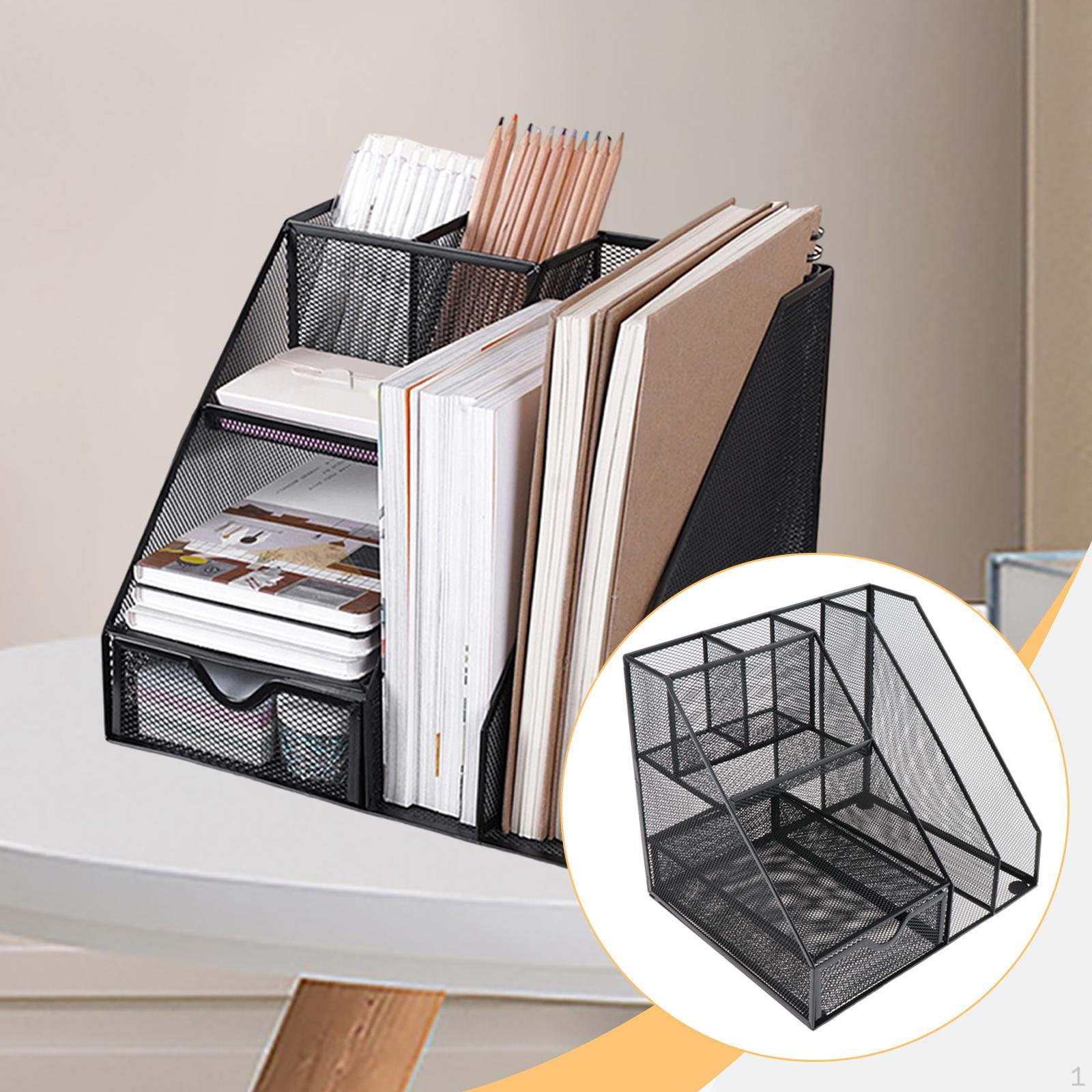 Настольный органайзер для файлов Держатель для документов Прочность Металлический Многоярусный Вертикальная стойка для хранения файлов Drawer on the Left 3798₽