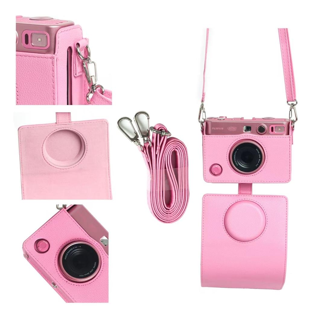 Instax Mini Evo Case for Fujifilm Instax Protective Full Scratch Shoulder PU Easy to Easy to Magnetic Snap Film, Cover, Protection, Prevention, Strap,