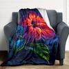 1pc Hibiscus Bloom Lightweight Flannel Blanket, Comfortable and Warm Blanket, for Office and Camping Sofa Bed, Livingroom050