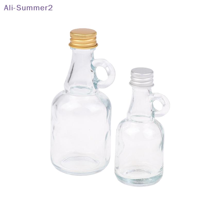 {Summer2} 50/100ML Empty Transparent Glass Whiskey Decanter With Aluminum Caps Mini Alcohol Container Liquor Glass Bottle