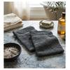 Lot De 2 Gants De Toilette 15 X 21 Cm Elegante Uni Anthracite