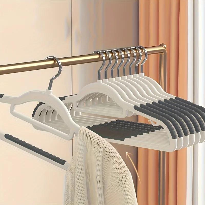 10/20pcs Heavy-Duty Non-Slip Hangers- Extra Thick Rotating Shoulder Design for Wet/Dry Clothes, Space-Saving Closet Organization