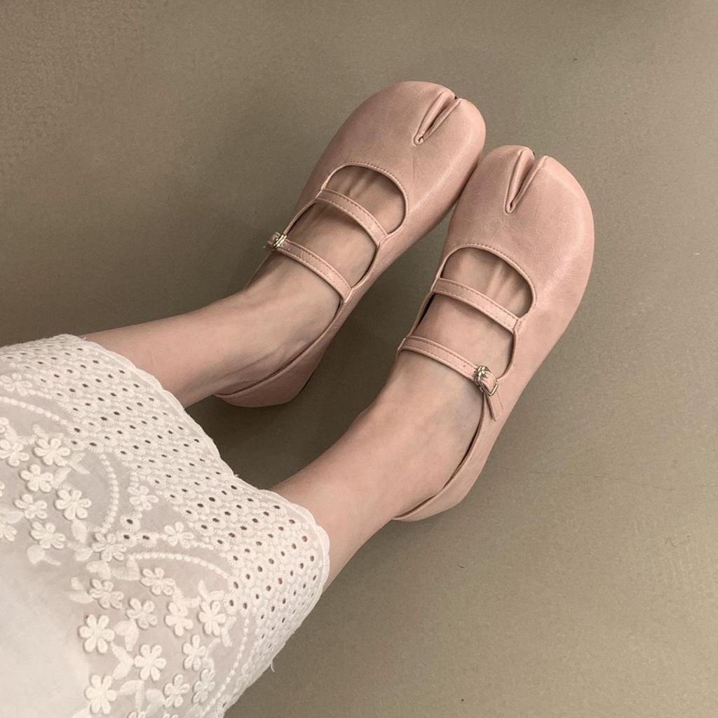 IPPEUM Split Toe Shoes Ballet Flats Buckle Straps 2025 New Summer Mary Janes Ballerinas Zapatos Mujer