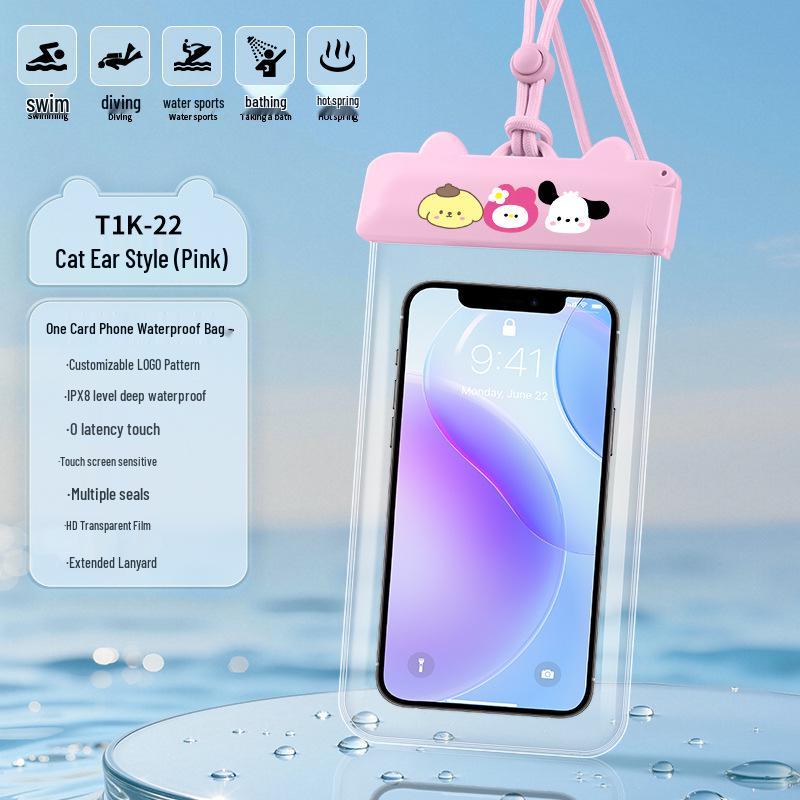 X8 Cartoon TPU Waterproof Floating Phone Case - Touchscreen Compatible for Swimming & Rafting