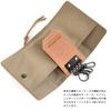 PEANUTS Key Case for Men and Women, Genuine Leather, Simple Design, 4-Key Hook, Billfold, Coin Purse, [FREEDOM] Series [37262] (Khaki)