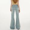 Women's Light Blue Micro-Flared Low-Waist Jeans: New for Spring & Autumn 2025, Slim Fit, Elastic, Spicy Girl Style