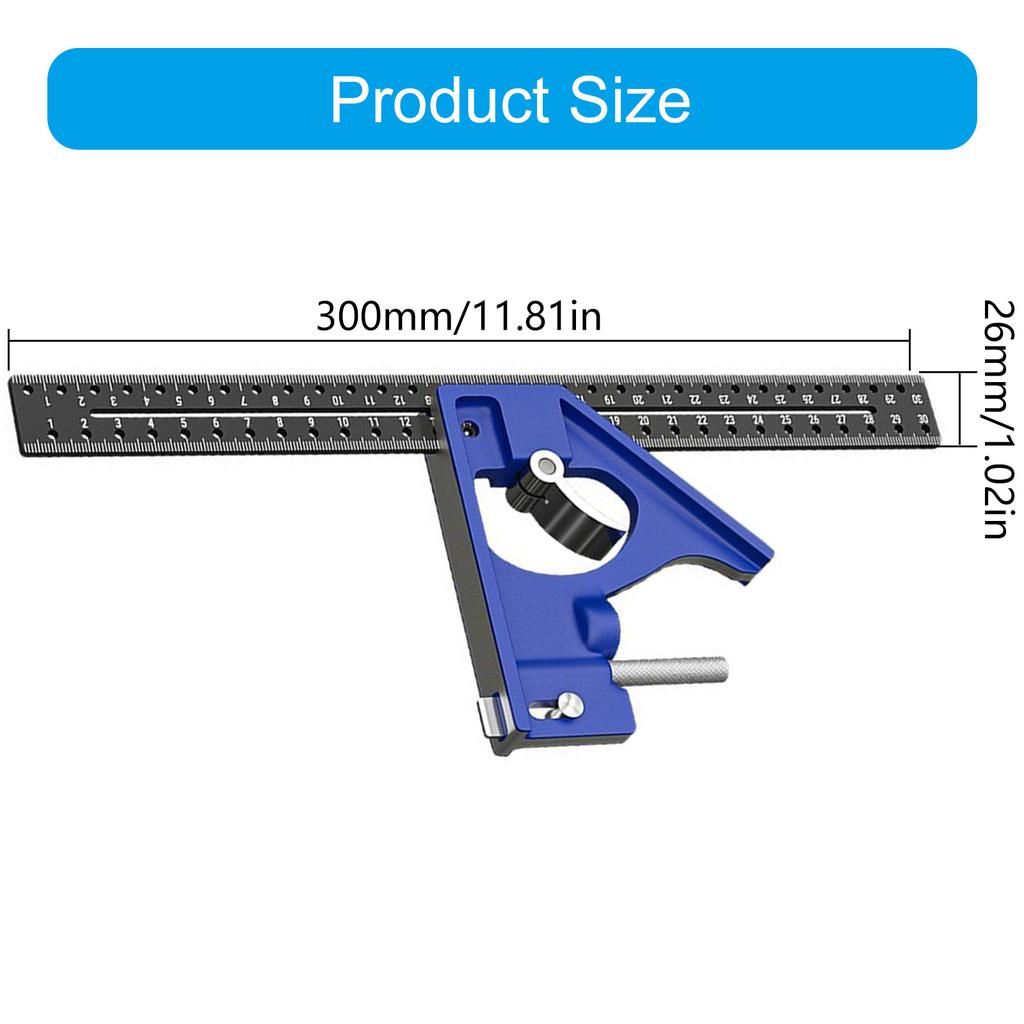 Multiple Purpose Aluminum Measuring Instrument Adjustable Angles Square with Hole Designs Upgrades for Construction Projects