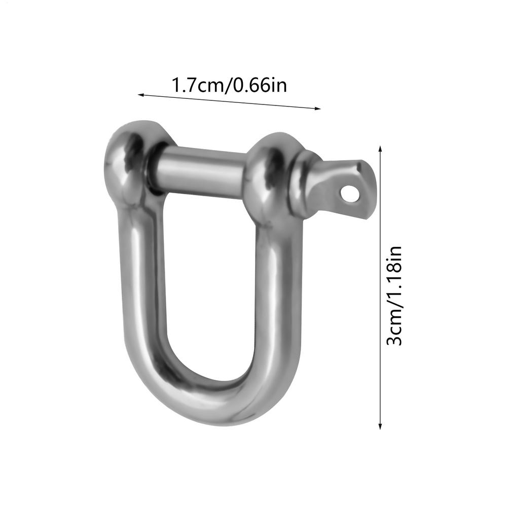 D Ring Shackles 10-Pieces Stainless Steel D-Shaped Bow Shackles Rigging Safety Equipment Tool For Survival Camping