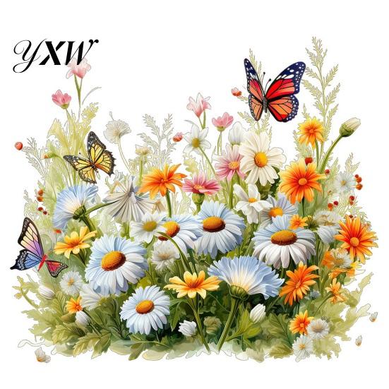 Long-lasting Wall Stickers Vibrant Butterfly Flower Pattern Easy to Adhesive Decals Apply Long-Lasting Decoration Removable Elegant Home Decor
