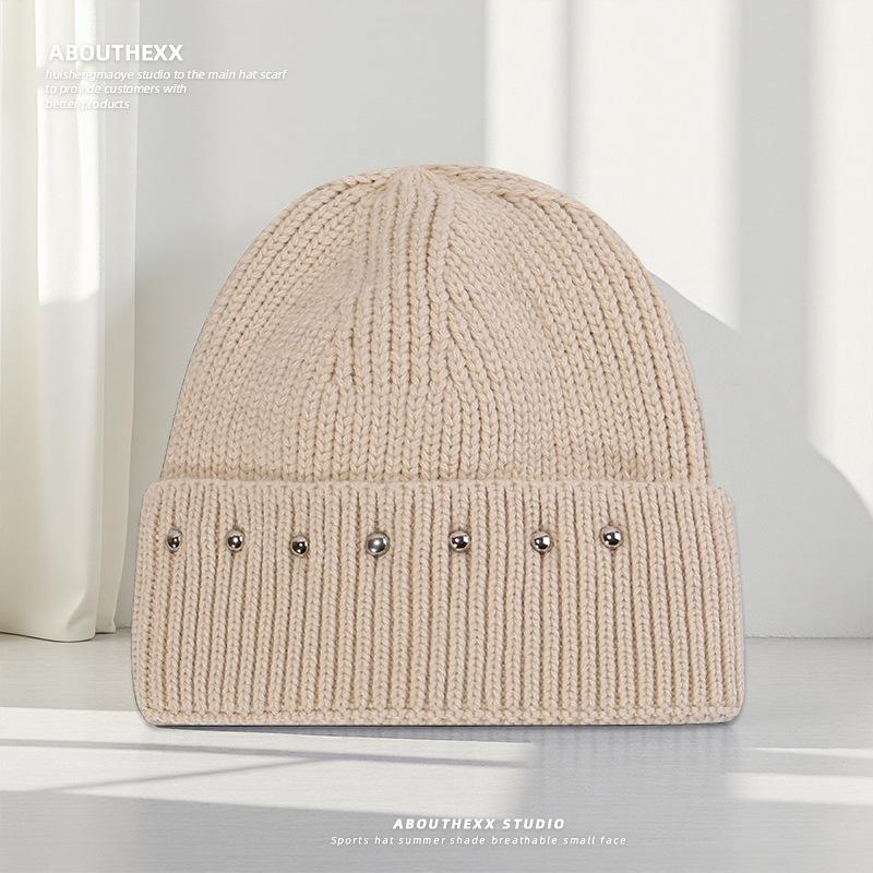 Warm Woolen Hat for Female Couple with Large Head Circumference and Small Face Revealing Knitted Hat  Outdoor Fashionable Pullover Cold Hat