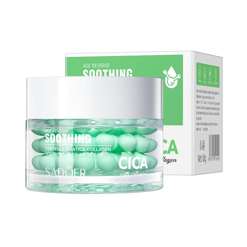 Centella Asiatica Collagen Capsule Cream Soothing Moisturizing Hydrating Face Cream Nourishing Skin Care Facial Cream 60g 60G