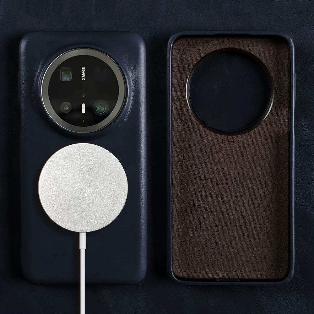 Echtes Leder Wachsstruktur Hülle für Honor Magic 8 Pro Magic 7 Premium Business Schlank Weiches Leder Magnetisch Stoßfest Abdeckung