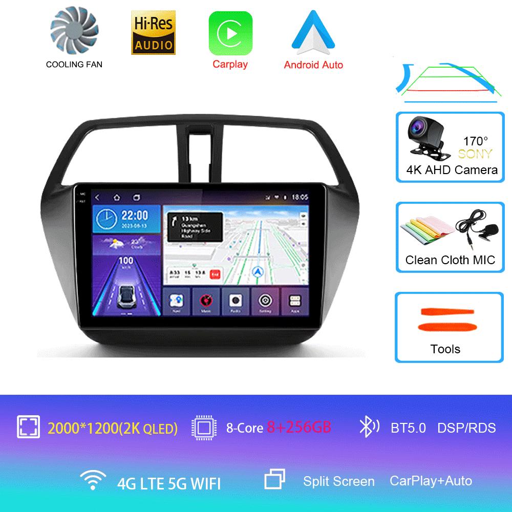 Android 14 Video Player For Suzuki SX4 S-Cross 2014 2015 2016 2017 Car Radio Multimedia Stereo GPS WIFI+4G Wireless Carplay Auto