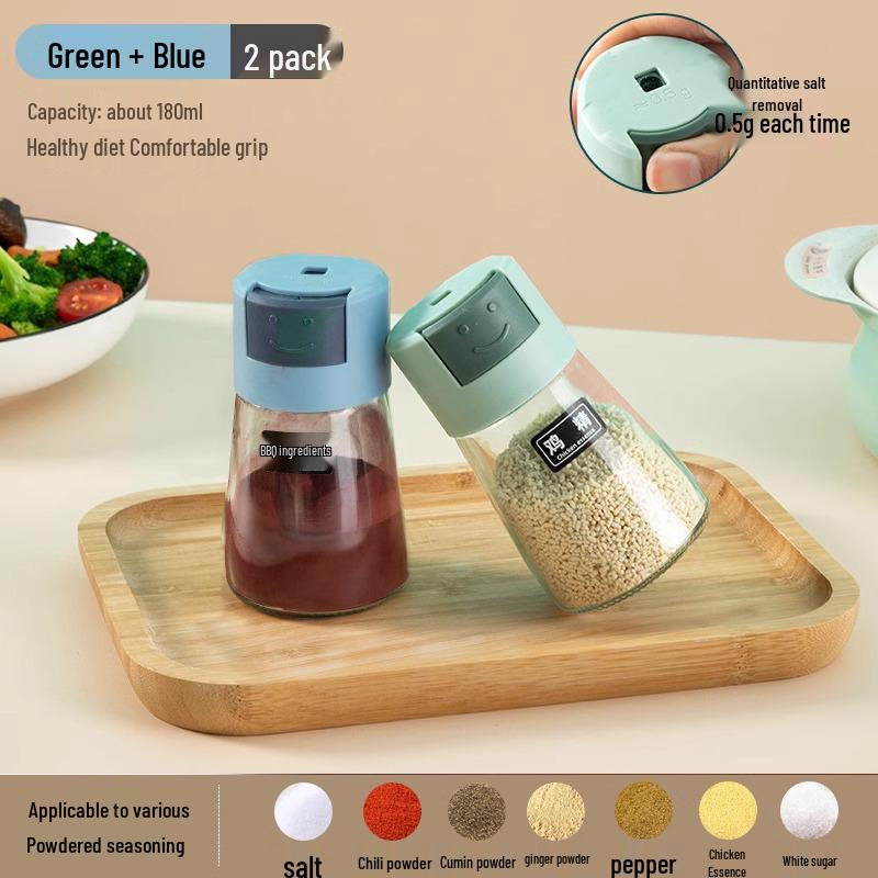 Press-Type Sealed Seasoning Jar: Moisture-Proof Salt and MSG Control Container for Kitchen.