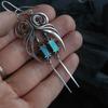Geometric New Blue Green Square Zircon Earrings Hollow Metal Handmade Earrings