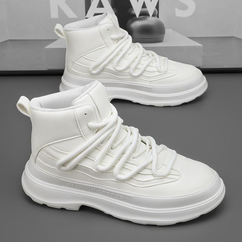 

Высокие спортивные кроссовки мужские осень и зима новые дышащие на толстой подошве маленькие белые кроссовки для папы тренд увеличивает повседневную мужскую обувь 45