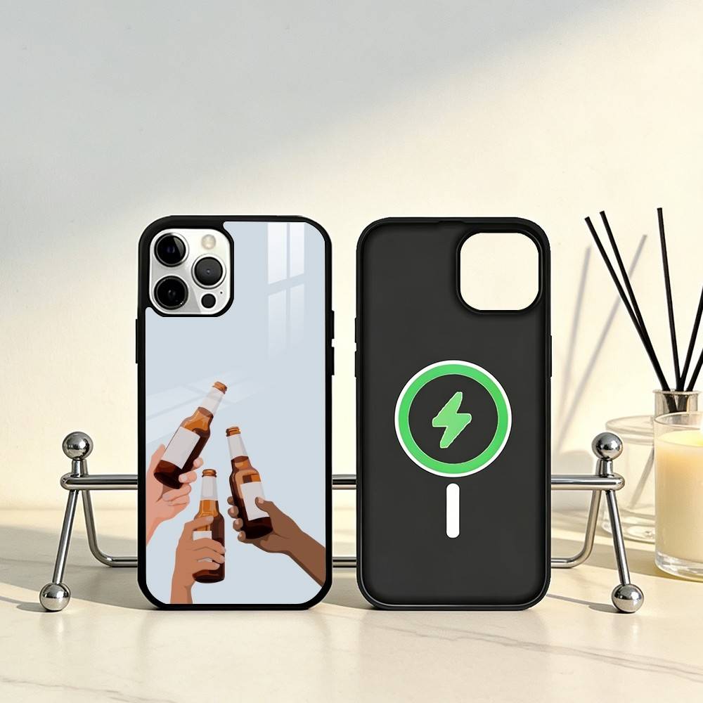 Beer Alcohol CHEERS Phone Case For iPhone17,16,15,14,13,12,11 Plus,Pro Max Magnetic For Magsafe Wireless Charging