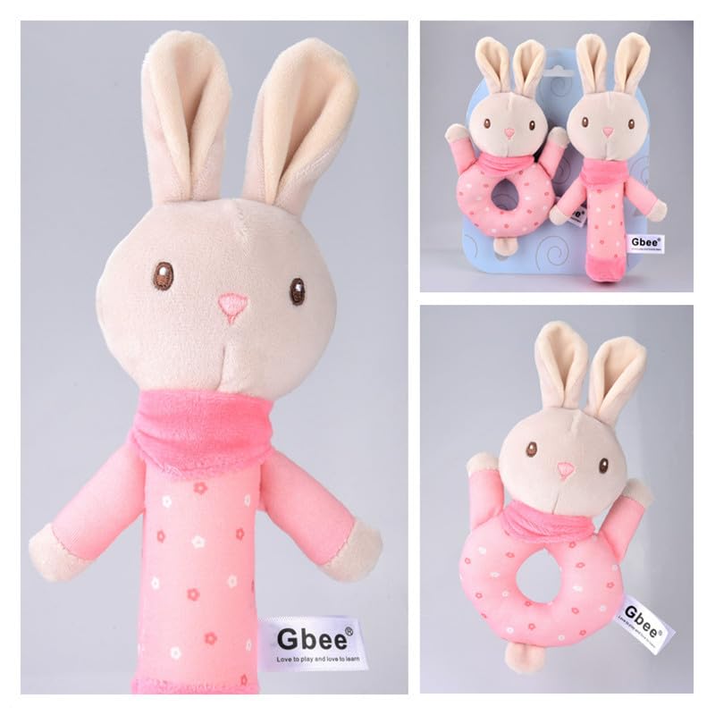 Shinse Stuffed Animal Rattle Baby Toy Rattle Ring-Ring Stick Cute Cloth Toy From 3 Months Cotton Popular Baby Shower Gift Educational Toy Newborn