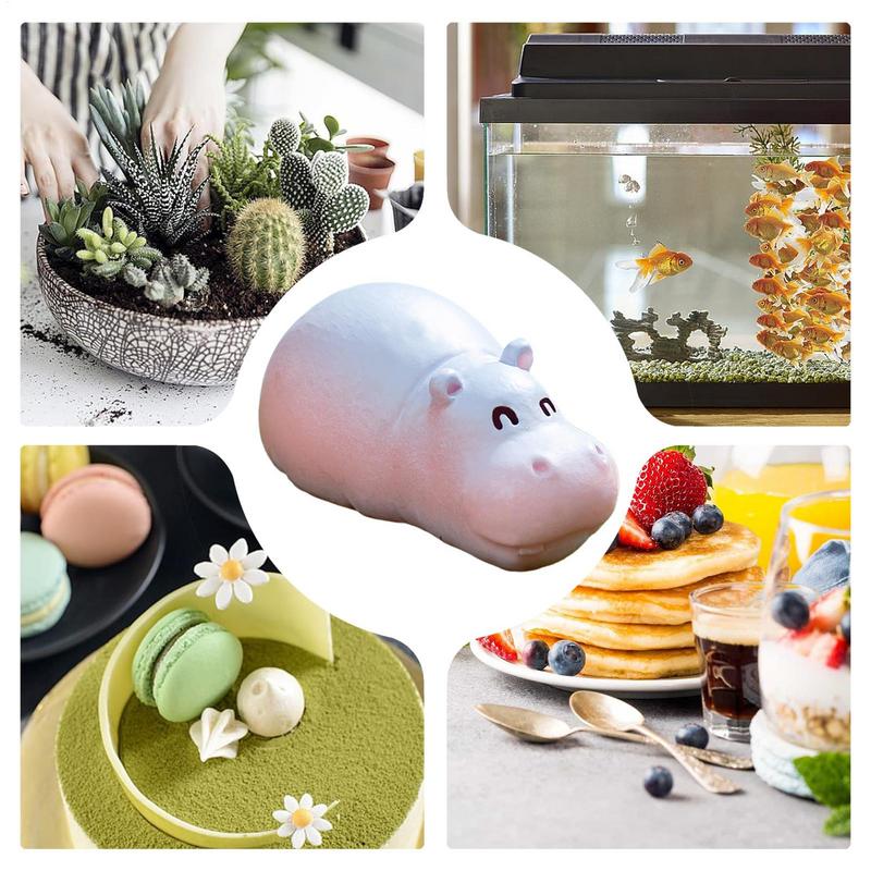 Hippo Statue Car Interior Animal Accessory Resin Animal Figurines For Bookshelf Bedroom Tiny HippopotamuFigurines