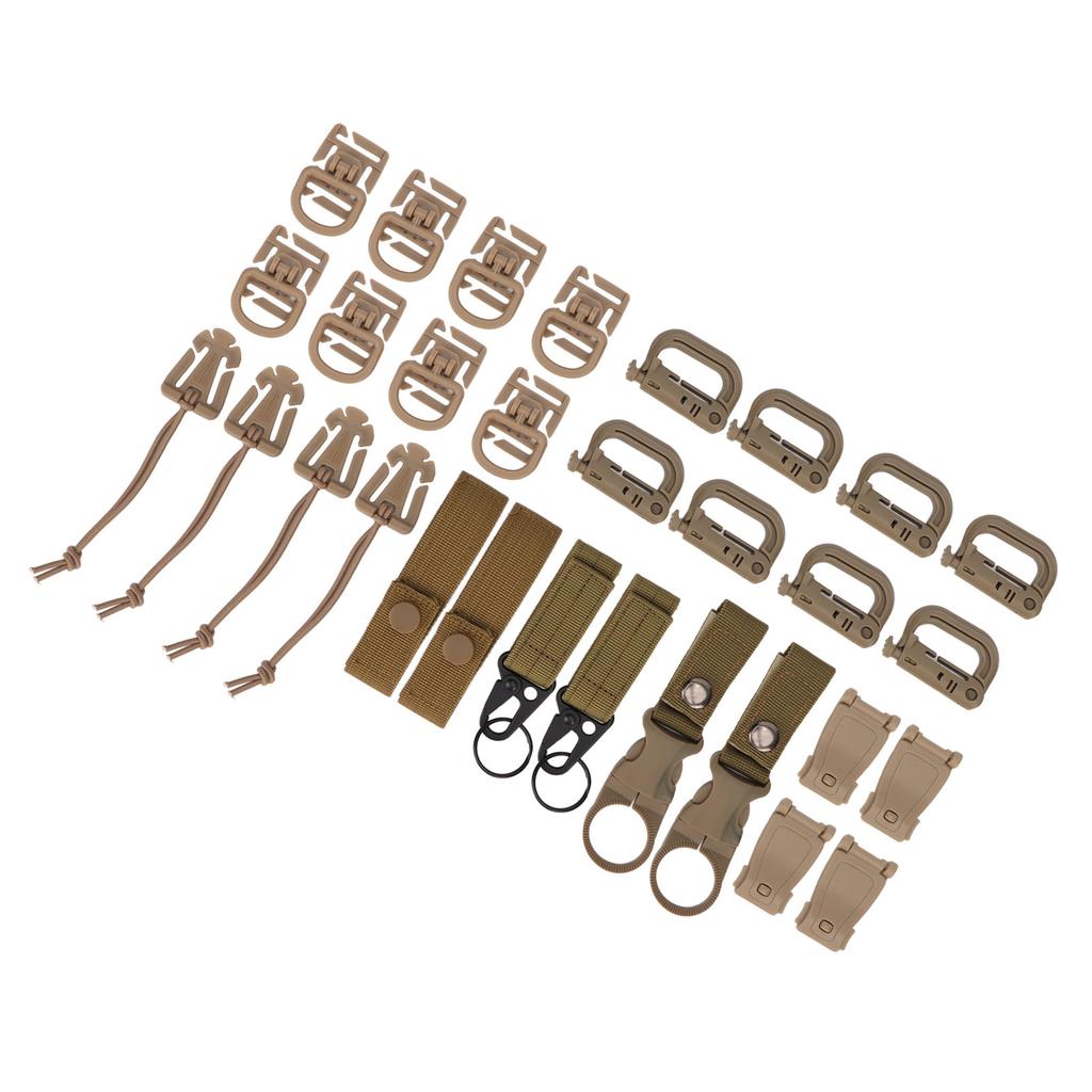 30 Pcs Molle Attachments D Buckle Backpack Buckle Nylon Ribbon Backpack Accessories for Picnics