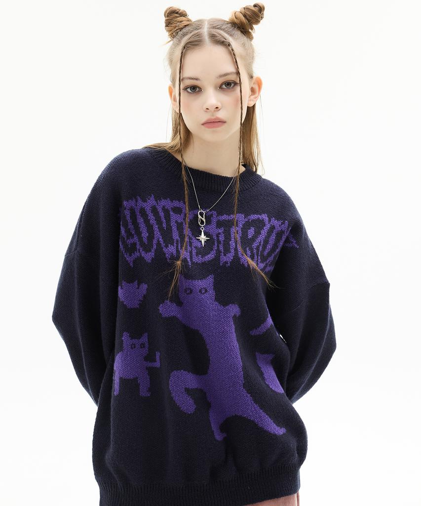 LUVISTRUE Vl 2D Cat Knit(Navy)