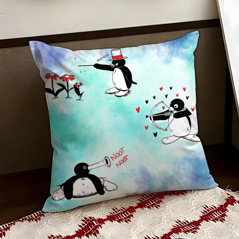 Cartoon Cute PPingu Cushion Cover Reversible Soft Durable Pillow Cover Home  Car MultiScene Use for Daily Comfort