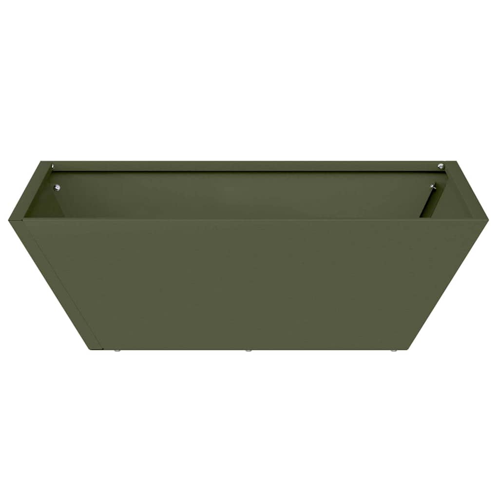 Garden Planter Set 5 Pcs Olive Green 50 X 50 X 15 Cm