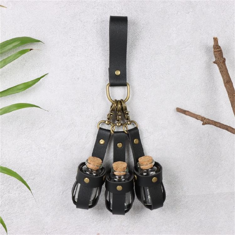 Witch Potion Bottle with Leather Holder and Cork Stopper for Halloween Cosplay Wizard Costume Cosplay Accessories