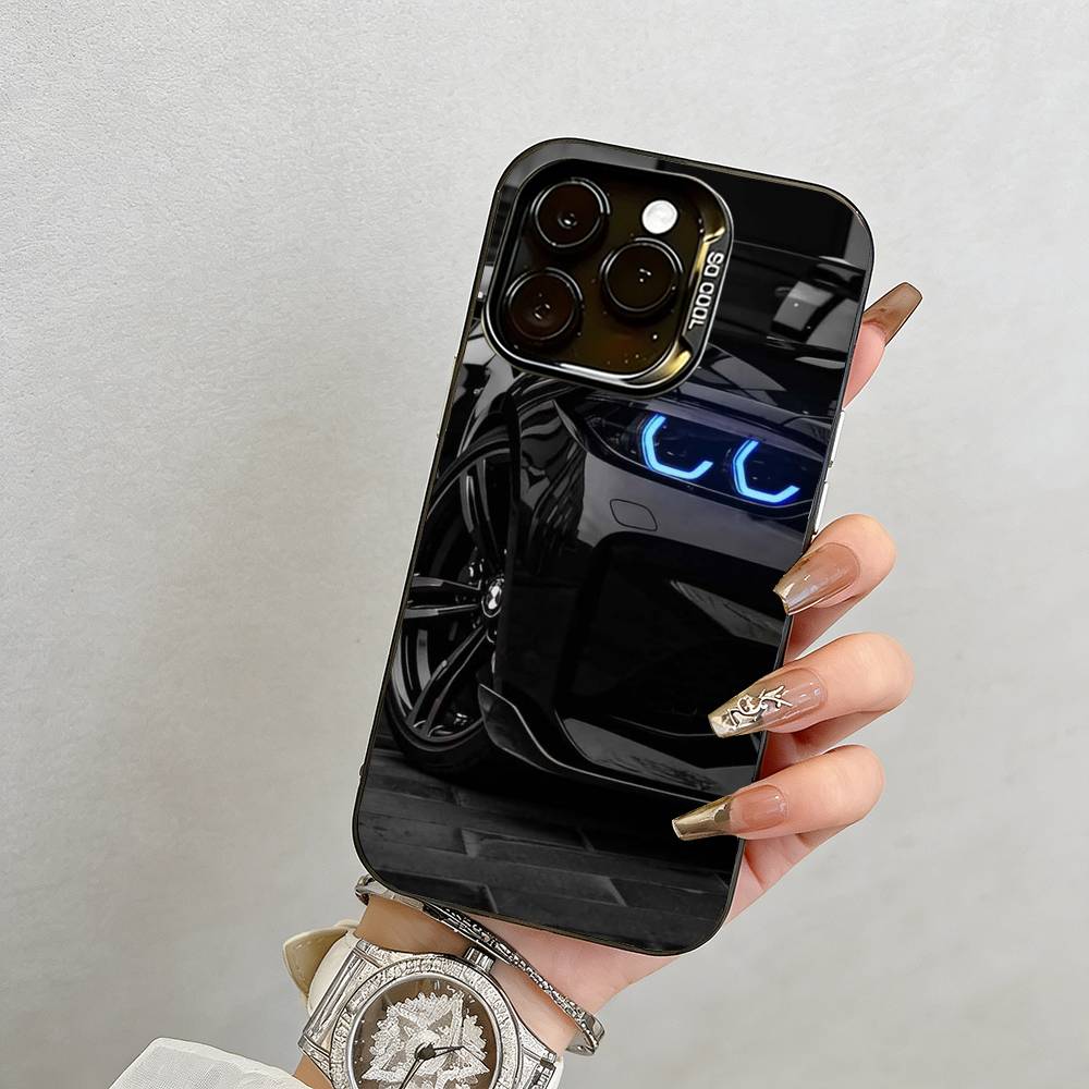 Sportwagen Handyhülle Für iPhone 17,16,15,14,13,12,11 Plus,Pro Max,XS,Bunte Silber Schwarz Hülle
