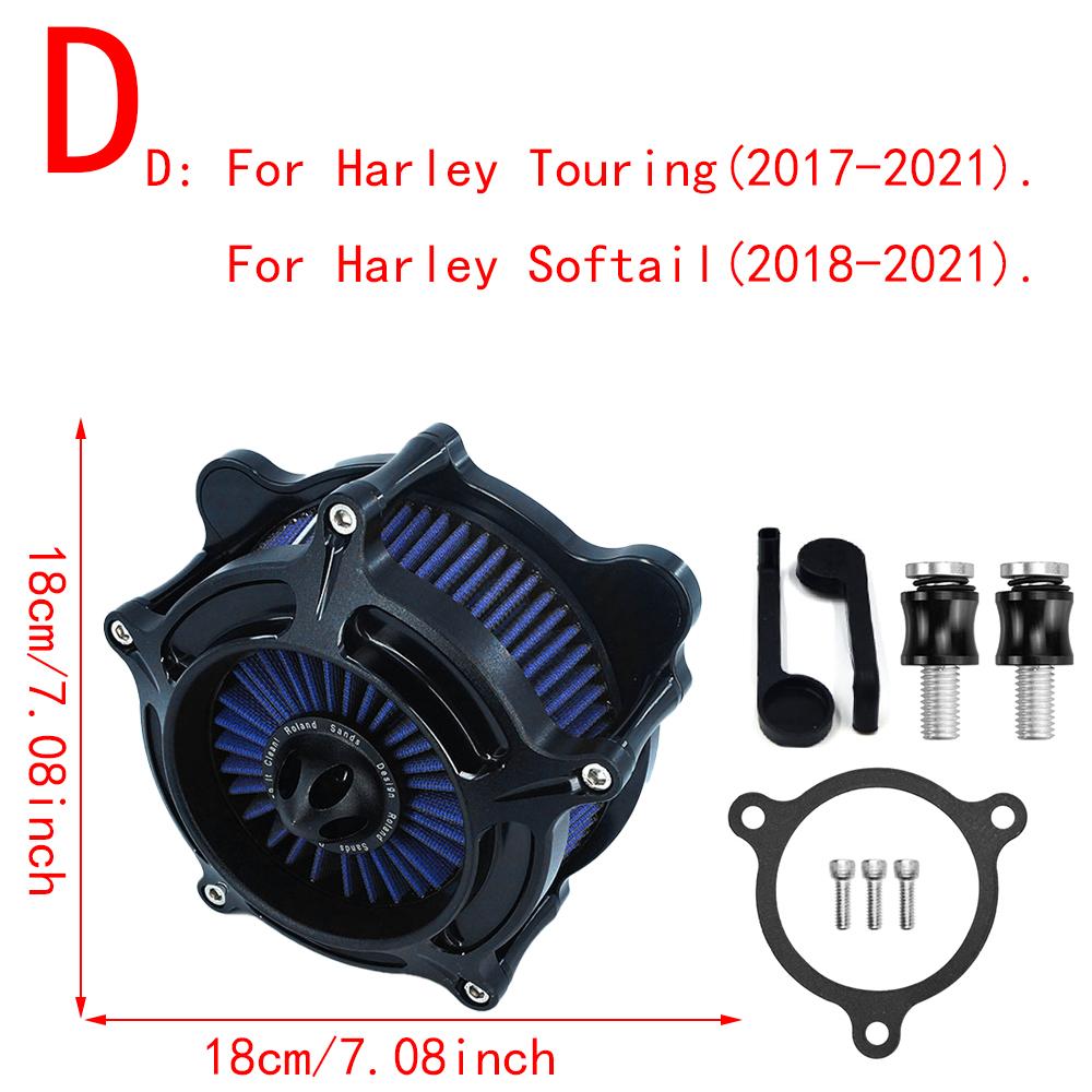 RSD Turbine Air Cleaner Matte Black Intake Filter For Harley Sportster XL 883 Dyna V-Rod Softail Fat Boy Touring Ultra FLHR FLHX