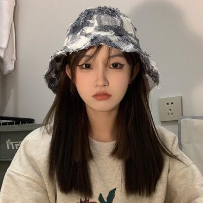 Spring and Autumn Trendy Hats Women's Versatile Washbasin Hats Casual Plaid Bucket Hats Summer Sunscreen Visors