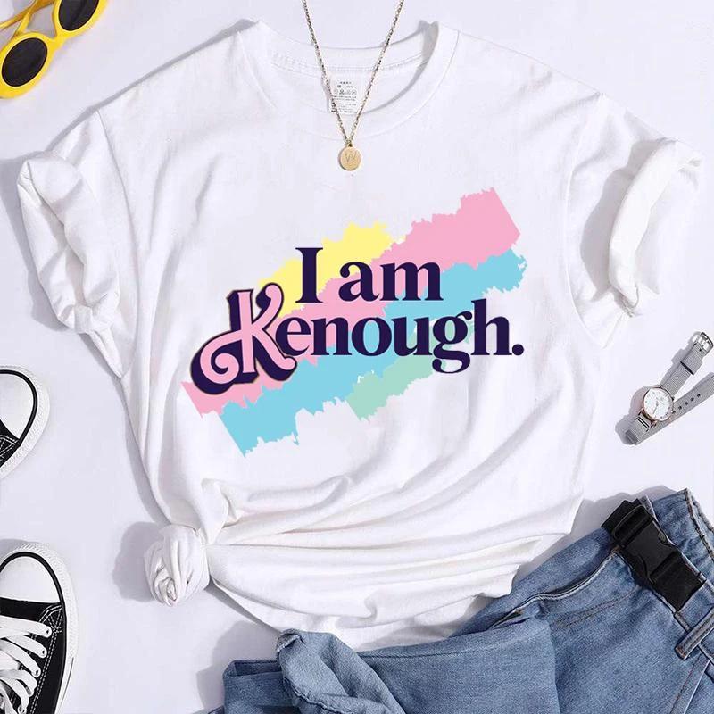 

I Am Kenough T Shirt Women Casual Round Neck Loose Short Sleeve Tee Streetwear Fashion Creative Personality T Shirt XXXL золотой